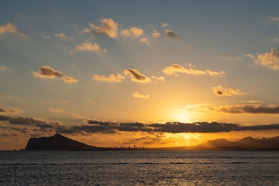 Golden Middelhavet solnedgang