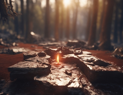 Uma vela na floresta