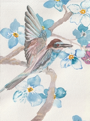 Blomster-fugl arragement