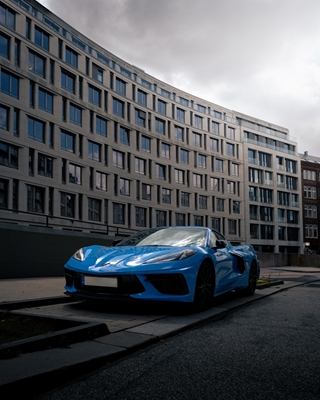 Blaue Corvette in Hamburg 