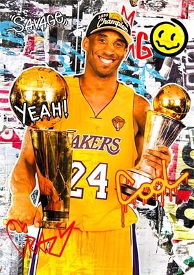 Plakát s trofejí Kobeho Bryanta