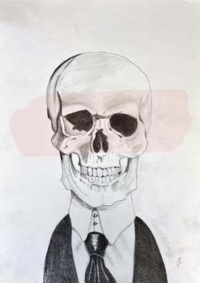 Skull with suit