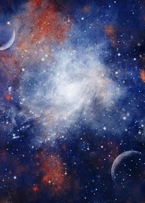 Akvarell Space Bakgrunn