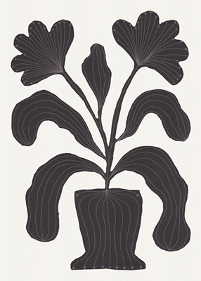 Linocut Blomster # 2