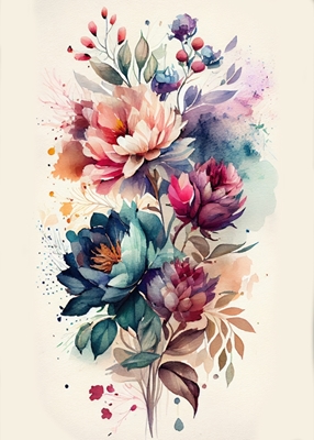 Akvarel květina