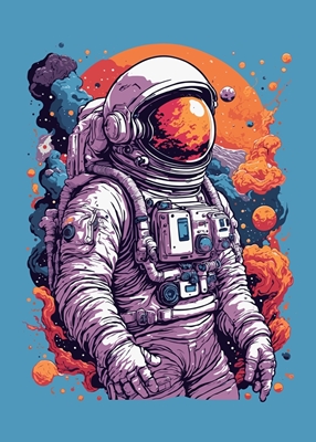 astronaut with Japanese style 