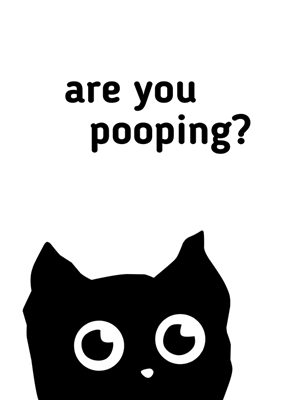 Black Cat Are You Pooping?