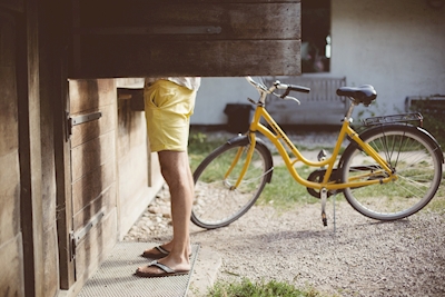 Gele fiets in Ven