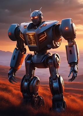 Robot at sunset