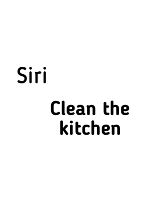 Póster de Siri Limpiar la cocina