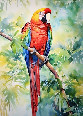 Rainbow Macaw Watercolor