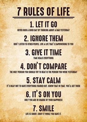 Siete 7 reglas en la vida