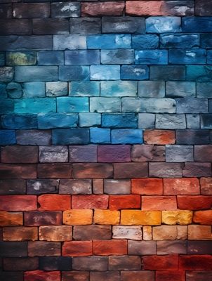 Mur de pierre coloré