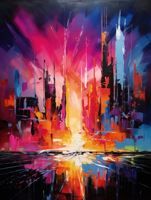 Abstract Neon Metropolis