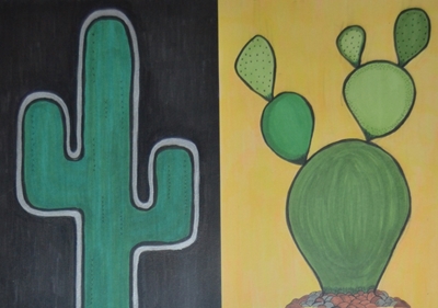 Kaktusy w dzień i w nocy