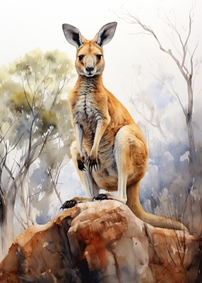 Känguru akvarell