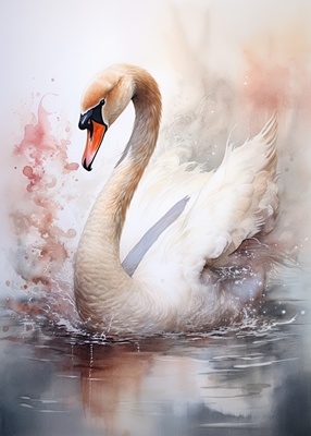 Swan aquarel