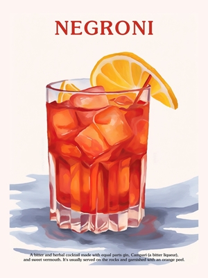 Negroni Poster Peinture Cocktail