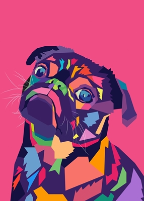 Pug Dog Wedha je Pop Art Potrai
