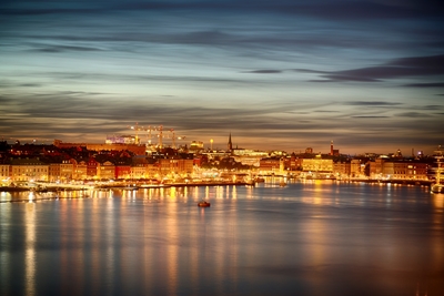 Vue nocturne de Stockholm 