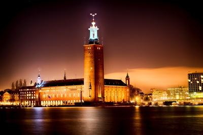 Stockholm City Hall by night