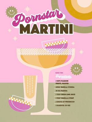Retro Pornoster Martini Roze