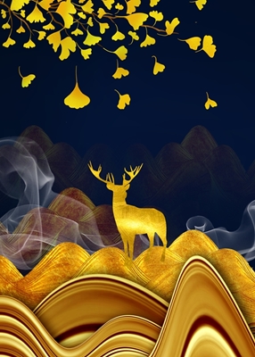 Golden Deer Landscape
