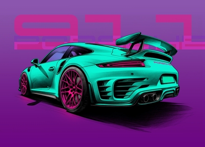 Porsche 911 Turbo Neon