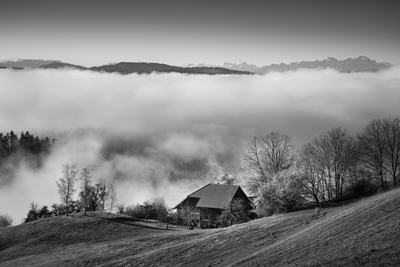 Mlhavá krajina v Allgäu