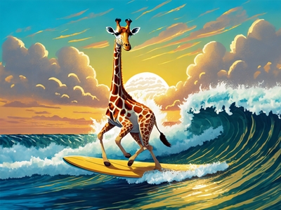 La giraffa surfista