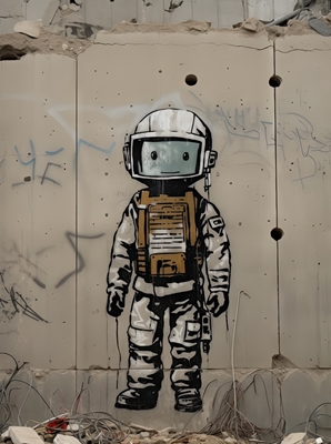 Happy astronaut - Grafitti