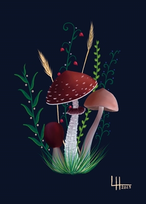 Fungi sogna tre funghi marroni