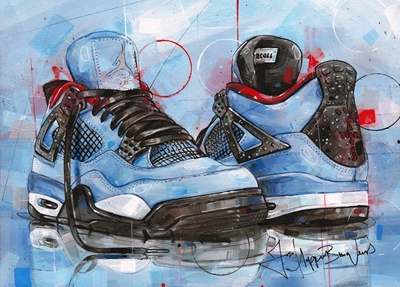 Nike air Jordan 4 schilderij