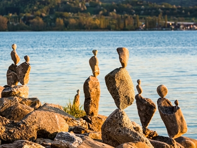 Cairns on Lake Constance