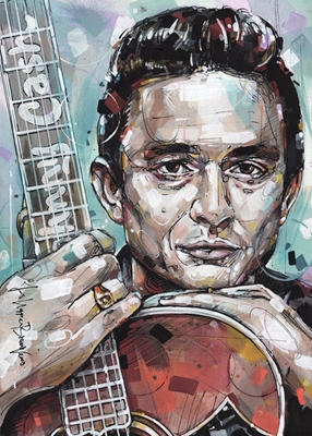 Johnny Cash pintando.