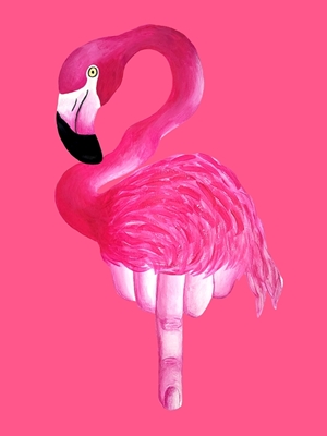Lyserød sur flamingo
