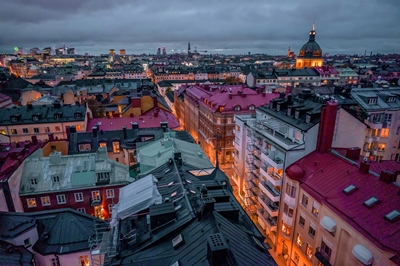 Stockholmská střecha v noci