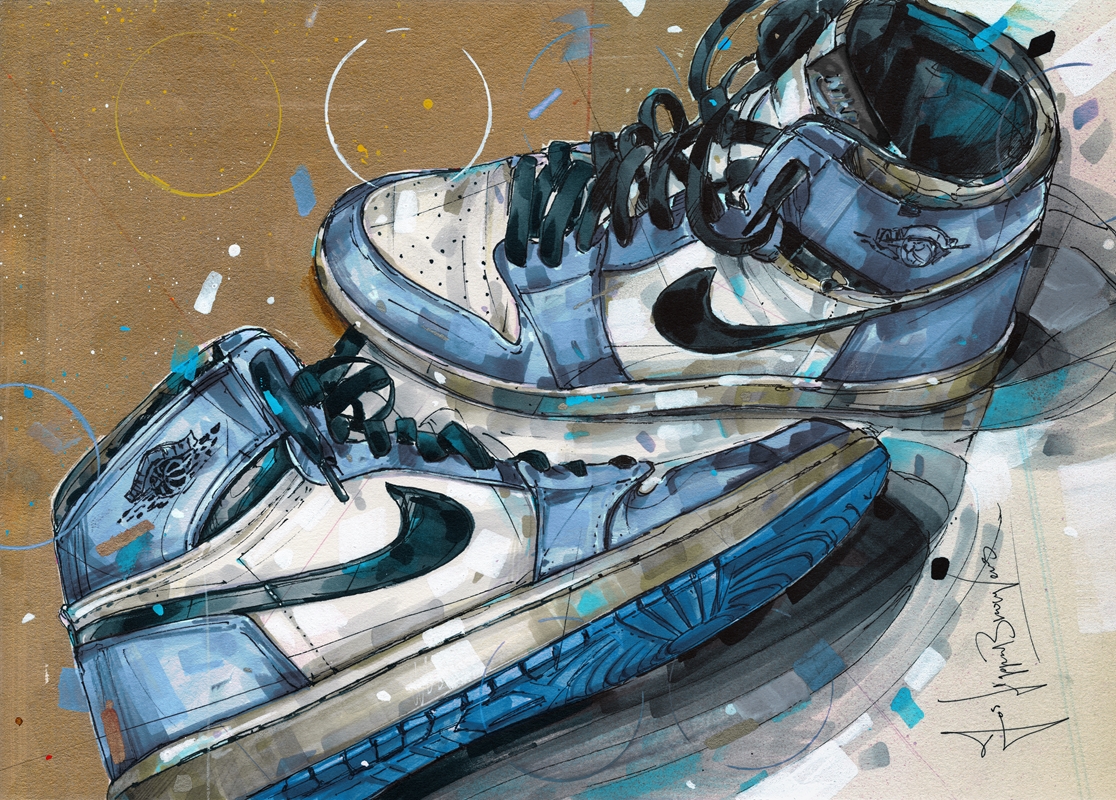 Nike air jordan 1 painting posters & prints by Jos Hoppenbrouwers ...