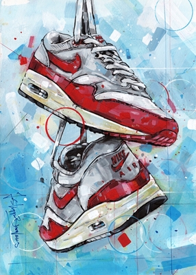Nike air max 1 OG Red painting