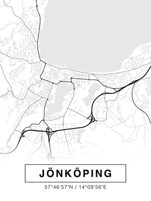 Stadskarta över Jönköping