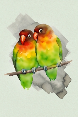 Two cute lovebirds