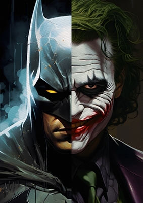 Retrato de Batman y Joker