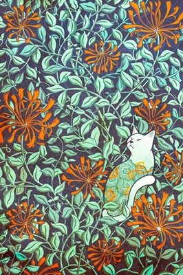 Katt og kaprifol blomster