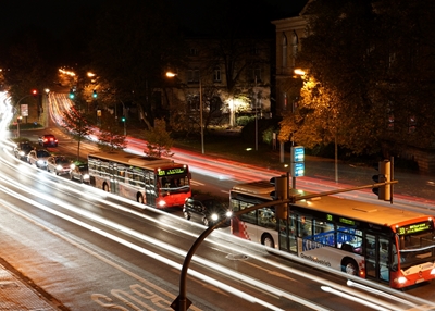 Traffic at night - bus