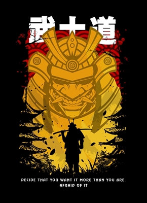 Samurai japansk med sitat