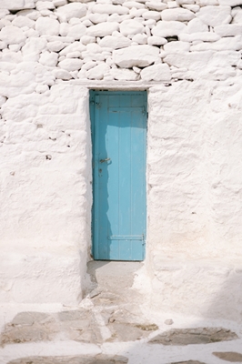 Old blue door Mykonos Greece