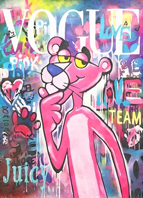 Banksy Różowa Pantera Graffiti