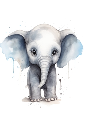 Baby elephant watercolor