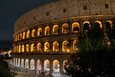 The Colosseum in Rome at night