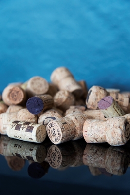 Wine & Champage corks in blue